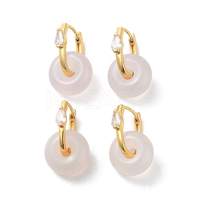 Donut Natural Agate Hoop Earrings for Women EJEW-E303-25G-02-1