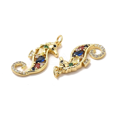 Rack Plating Eco-Friendly Brass Micro Pave Cubic Zirconia Pendants KK-A177-18G-1