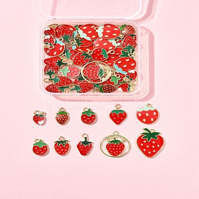 50Pcs 11 Styles Alloy Enamel Pendants ENAM-FS0003-20-1