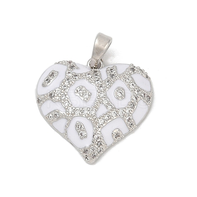 Brass Micro Pave Clear Cubic Zirconia Pendants KK-R221-01P-02-1