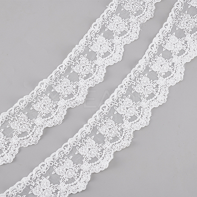 7.5 Yards Milk Fiber Embroidery Flower Lace Trim OCOR-GO0001-19-1