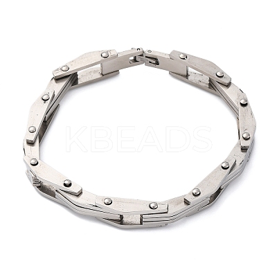 304 Stainless Steel Link Chain Bracelets for Women Men BJEW-R018-08P-1