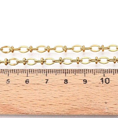 304 Stainless Steel Textured Oval Link Chains CHS-N005-06G-G-1