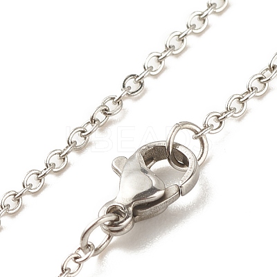 Gemstone Donut Pendant Necklace with 304 Stainless Steel Cable Chains for Women NJEW-JN03852-01-1