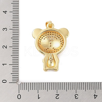 Brass Micro Pave Cubic Zirconia Pendants KK-E111-42G-02-1
