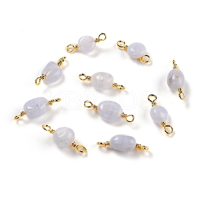 Natural Blue Lace Agate Links Connectors LS-G-K316-02H-G-RS-1