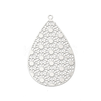 Rack Plating Brass Filigree Pendants KKC-K001-10P-1