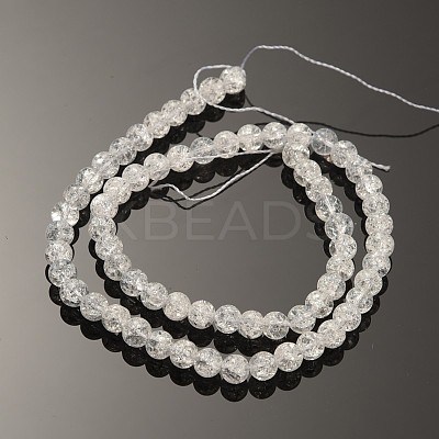 Synthetic Crackle Quartz Round Beads Strands G-O030-10mm-17-1