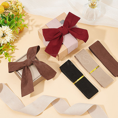 6Pcs 6 Colors Flat Faux Suede Fabric Ribbons OCOR-BC0006-14A-1