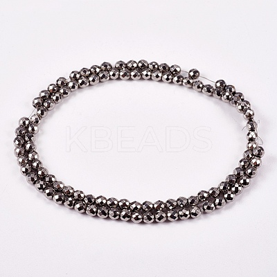 Electroplate Non-magnetic Synthetic Hematite Beads Strands X-G-J169B-4mm-07-1