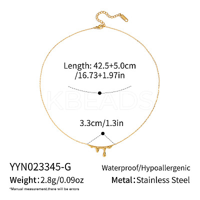 Minimalist 304 Stainless Steel Lava Shape Pendant Necklaces for Women EJ9264-1-1