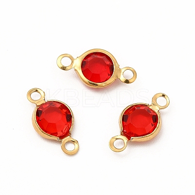 Ion Plating(IP) 304 Stainless Steel with Glass Connector Charms STAS-G305-08G-02-1