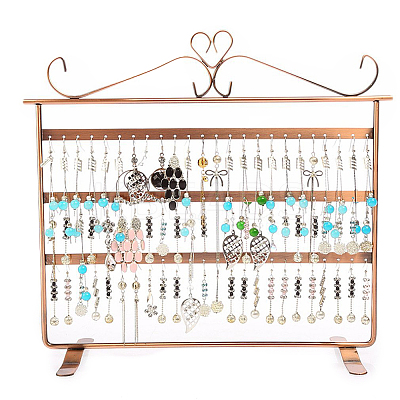 Triple Levels Rectangle Iron Earring Display Stand CON-PW0001-153A-1