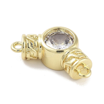 Brass Micro Pave Clear Cubic Zirconia Charms KK-M293-48G-1