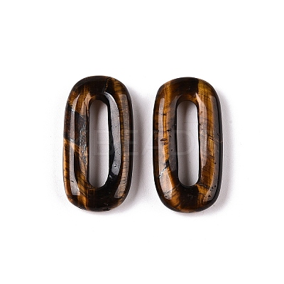 Natural Tiger Eye Oval Pendants G-N342-105N-1