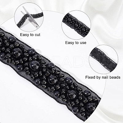3.05M Imitation Polyeste with ABS Plastic Beaded Trimming OCOR-BC0001-87-1