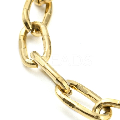 Ion Plating(IP) 304 Stainless Steel Paperclip Chain Bracelets BJEW-M308-01G-1