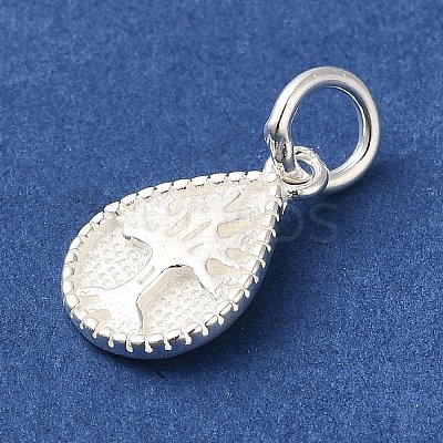 925 Sterling Silver Teardrop with Tree of Life Charms STER-K180-04S-1