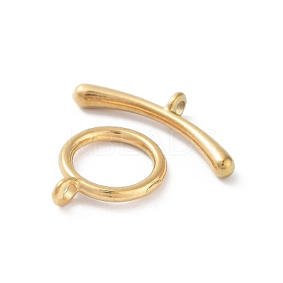 Ion Plating(IP) 304 Stainless Steel Ring Toggle Clasps STAS-A092-09F-G-1