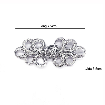 Braid Knit Chinese Knot Closure Cheongsam Frog Buttons BUTT-WH0014-22-1