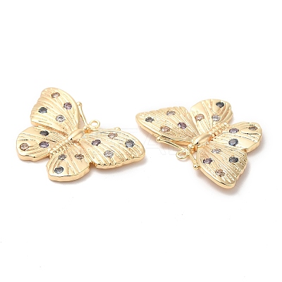 Brass with Cubic Zirconia Pendants KK-K333-46G-1
