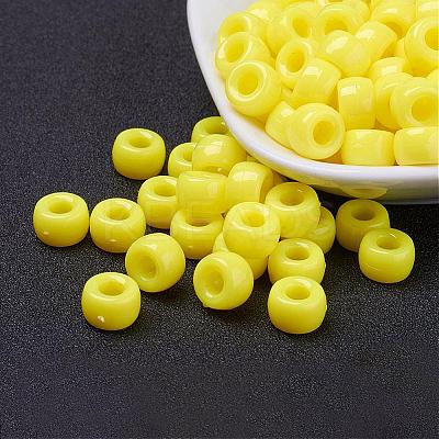 Opaque Acrylic European Large Hole Beads PL338-2-1