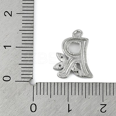 Brass Crystal Rhinestone Letter Links Connector Charms KK-S395-06P-R-1