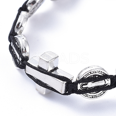 Adjustable Nylon Thread Braided Bead Bracelets BJEW-JB05177-01-1