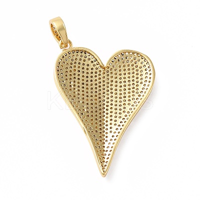 Rack Plating Brass Micro Pave Cubic Zirconia Pendants KK-E281-01G-06-1