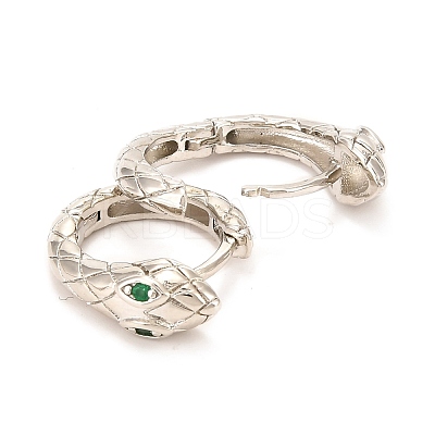 Brass Micro Pave Cubic Zirconia Hoop Earrings EJEW-F273-07P-1