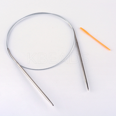 Steel Wire Stainless Steel Circular Knitting Needles and Random Color Plastic Tapestry Needles TOOL-R042-800x5mm-1