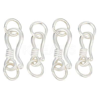 4Pcs 2 Styles 925 Sterling Silver S-Shaped Hook Clasps STER-GO0001-16-1