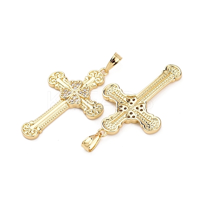 Brass Micro Pave Cubic Zirconia Pendants KK-K408-27G-1