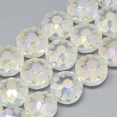 Electroplate Glass Beads Strands EGLA-Q084-14mm-10-1