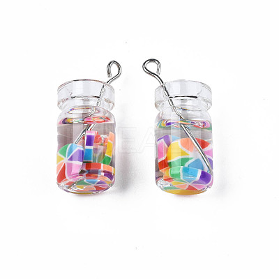 Glass Bottle Pendants CRES-N017-02-1
