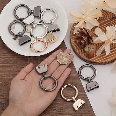 8 Sets 4 Colors Alloy Spring Gate Rings FIND-CA0007-97-1