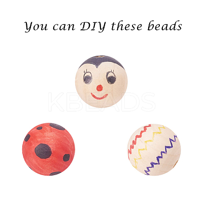Natural Unfinished Wood Beads LS-WOOD-S651-18mm-LF-1