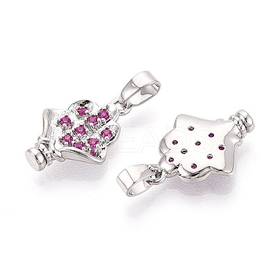 Brass Micro Pave Cubic Zirconia Pendants KK-N257-70P-1