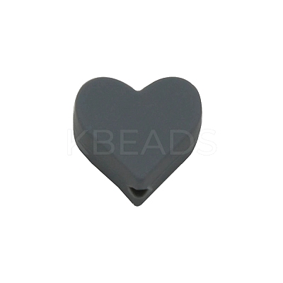 Heart Food Grade Eco-Friendly Silicone Beads LS-SIL-WH0013-56G-1