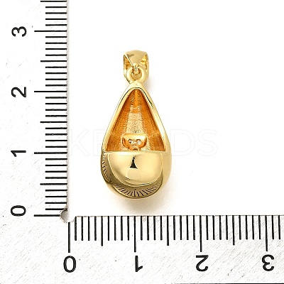 Rack Plating Brass Micro Pave Cubic Zirconia Pendants KK-L226-102G-J-1