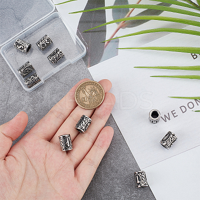 10Pcs 10 Styles 304 Stainless Steel European Beads OPDL-UN0001-06-1