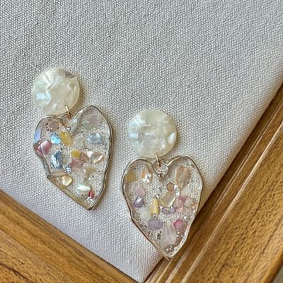 Alloy Acrylic Stud Dangle Earrings WGFC942-01-1