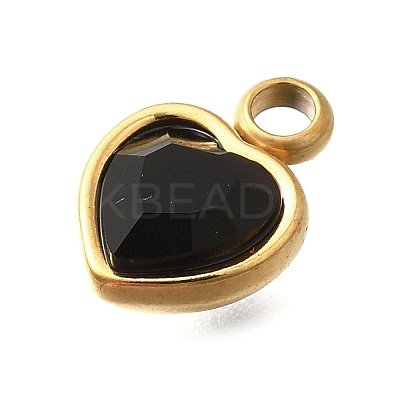 304 Stainless Steel with Rhinestone Pendants X-STAS-Q346-01G-05-1