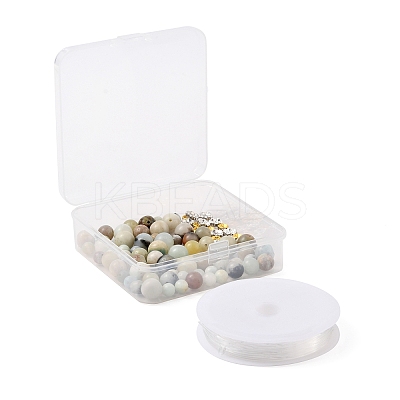 Natural Flower Amazonite Beads Bracelet DIY Making Kit DIY-FS0002-06-1