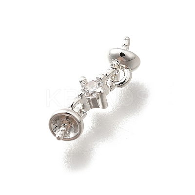 Brass Micro Pave Cubic Zirconia Cup Pearl Peg Bails Pin Pendants KK-K378-67S-1