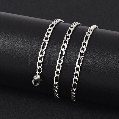Non-Tarnish 304 Stainless Steel Figaro Chain Necklaces STAS-P101-71P-1