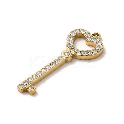 304 Stainless Steel Rhinestone Pendants STAS-L022-302G-1