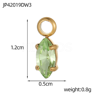 304 Stainless Steel Rhinestone Charms STAS-OY003-89G-1