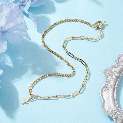 304 Stainless Steel Cross Pendant Necklaces NJEW-JN04617-1
