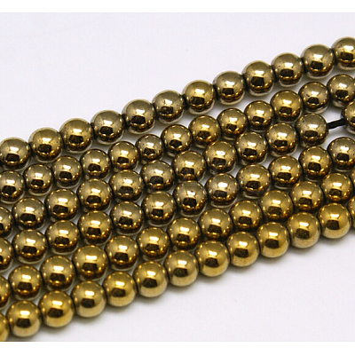 Non-magnetic Synthetic Hematite Beads Strands G-K015-2mm-01-1